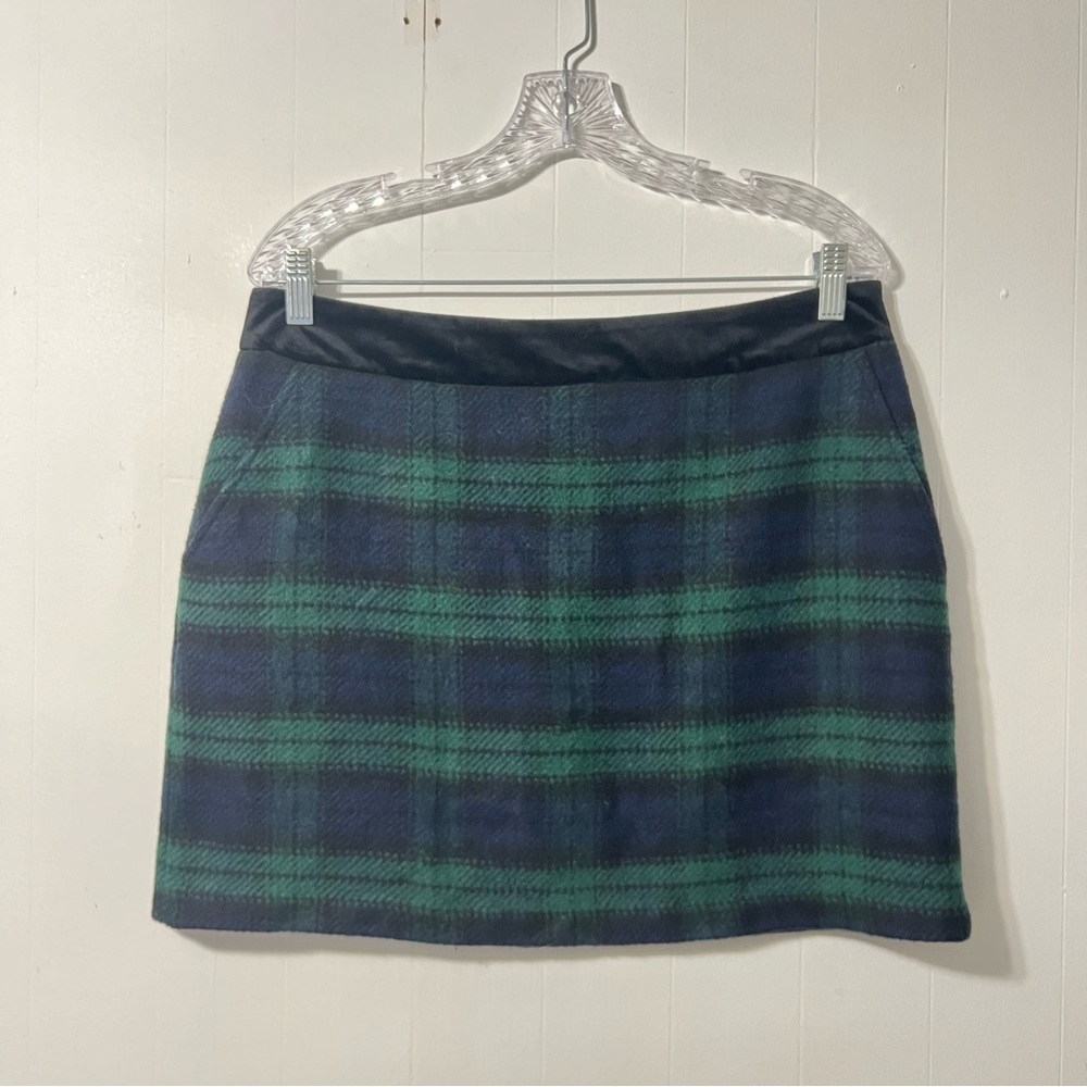 Jack Wills Plaid Wool Blend Academia Preppy Tartan A-line Mini Skirt 10 - Picture 2 of 12